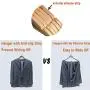 Qualsen Wooden Hangers with Non-Slip Strip ?20 Pack? Coat Suit Clothes Hanger (20 Set, Natural) Qualsen Wooden Hangers with Non-Slip Strip ?20 Pack? Coat Suit Clothes Hanger (20 Set, Natural)