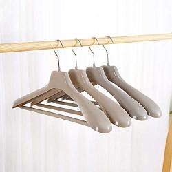 Iddefee Clothes Hanger Pack of 20 Solid Color Plastic Coat Hangers with Extra Wide Shoulder Multifunctional Hanger Pants Hangers (Color : Apricot, Size : 44cm)