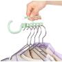 10pcs Random Color Plastic Coat Hangers Windproof Organizer Hook Fixed Holder Buckle 5 Circle Anti-Slip Hanger Storage Racks Clothes Hanger