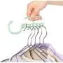 10pcs Random Color Plastic Coat Hangers Windproof Organizer Hook Fixed Holder Buckle 5 Circle Anti-Slip Hanger Storage Racks Clothes Hanger