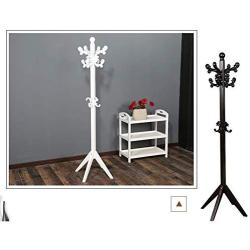 Cxjff Floor Standing Coat Rack Clothes Hat Stand Hanger Creative Style Fashion Solid Wood, 55x55x175CM (Color : White)