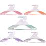 TQVAI 30 Pack Plastic Clothes Hangers Non Slip Heavy Duty Space Saving Notched Hangers - 5 Colors - Mint, Pink, Purple, Orange, Gray