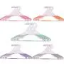 TQVAI 30 Pack Plastic Clothes Hangers Non Slip Heavy Duty Space Saving Notched Hangers - 5 Colors - Mint, Pink, Purple, Orange, Gray