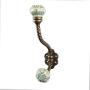 Indianshelf Handmade 1 Artistic Vintage Green Iron Hexagon Small Rail Hooks Hangers/Coat Hooks Hardware