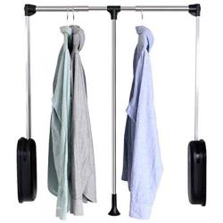 GT.S Pull-Down Wardrobe Lift Clothes Rail, Telescopic Pull Rod Hanger in Cloakroom Cabinet, Movable Clothes Hanger, Buffered Clothes Rail (Size : 890-1210mm)