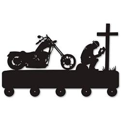 Xigeapg Biker Praying at Cross Motorcycle Wall Hook for Clothes Bag Keyring Hanger Motorbike Riders Motorcyclist