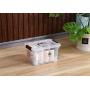Livable Clear Plastic Storage Boxes with Black Handle, 11 Quart Storage Bin with Latch/Lid, 3 Pack