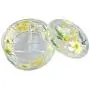 WalcoHome Jewelry Boxes 3 COMPARTS, Yellow Flower Cosmetic Box, Storage Box, Cosmetic Organizer (Yellow)