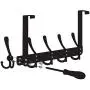 WEBI Over The Door Towel Rack,Over The Door Hook with 5 Triple Hooks for Hanging,Door Hanger Over Door Coat Rack Towel Hanger for Towels,Clothes,Bathroom,Bronze