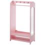 Teamson Kids - TD-12234P Windsor Wooden Dress Up Center, with 4 Hooks, 1 Mirror & Shoe Rack, Pink