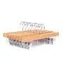 Amber Home 10 Pack Solid Gugertree Deluxe Wooden Pants Hangers Bottom Hanger Slacks Hanger Skirt Hanger with 2-Adjustable Clips (Natural, 10) Amber Home 10 Pack Solid Gugertree Deluxe Wooden Pants Hangers Bottom Hanger Slacks Hanger Skirt Hanger with 2-Adjustable Clips (Natural, 10)