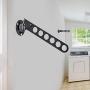 Wall Mounted Clothes Hanger Black Wall Mount Clothes Hanger Laundry Hangers Wall Mount Metal Closet Hooks with Swing Arm Set of 2