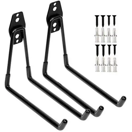 Heavy Duty Garage Storage Utility Double Hooks,Extended Wall Mount Tool Holder Organizer for Ladders,Bike,Chair (2 Pack Black 7.5" Large U Hook) Heavy Duty Garage Storage Utility Double Hooks,Extended Wall Mount Tool Holder Organizer for Ladders,Bike,Chair (2 Pack Black 7.5" Large U Hook)