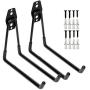 Heavy Duty Garage Storage Utility Double Hooks,Extended Wall Mount Tool Holder Organizer for Ladders,Bike,Chair (2 Pack Black 7.5" Large U Hook)