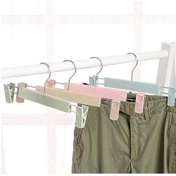 10pcs Random Color Hangers for Clothes Plastic Clip Stand Hanger Pants Skirt Kid Clothes Adjustable Pinch Grip Cabide