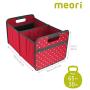 meori Hibiscus Red/Dots Foldable Boxes Large wipeable Solid Space-Saving Outdoor Lake Beach Weekend Shopping Transport Storage, 1-Pack