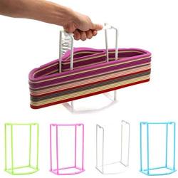 Storage Rack Practical Creative Plastic Clothes Hanger Storage Home Organizer Companion Rack for Home Kitchen - White