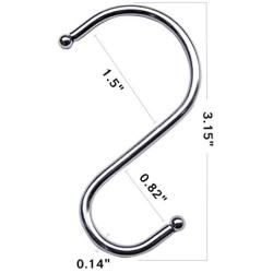 30 Sets of S-Shaped Hooks, Heavy-Duty-S-Shaped Hooks for Hanging pots and Pans, S-Shaped Hooks for Clothes, Towels, Plants, Kitchen Utensils, 3.14 inches