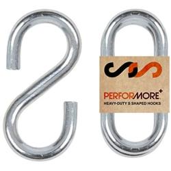 Performore 3 Inch S-Shaped Nickel Hooks Hangers Heavy-Duty Stainless Steel Nickel Hanger Storage Rack for Closet, Work Shop, Bathroom, Garden, House Kitchen (2 Pack)