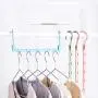 EvaroFly Multipurpose Portable Folding Hanger, Save Space Storage Clothes Hanger, Travel Camping -Blue 10 Pcs