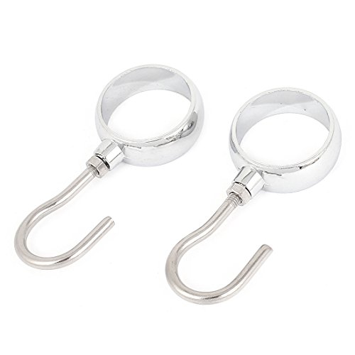 uxcell Wardrobe Bathroom Clothes Hanging Tube Rod Hooks Hangers 90mm Long 2pcs