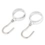 uxcell Wardrobe Bathroom Clothes Hanging Tube Rod Hooks Hangers 90mm Long 2pcs