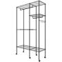 Evokem Wire Shelving Garment Rack Closet Hanger Storage Organizer Clothes Wardrobe with Wheels