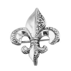 Fleur de Lis Pin - Charm Hanger - Sterling Silver