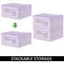 mDesign Soft Stackable Fabric Closet Storage Organizer Holder Boxes - Clear Window, Attached Lid, for Child/Kids Room, Nursery - Polka Dot Print - 4 Pack - Wisteria/Light Purple mDesign Soft Stackable Fabric Closet Storage Organizer Holder Boxes - Clear Window, Attached Lid, for Child/Kids Room, Nursery - Polka Dot Print - 4 Pack - Wisteria/Light Purple