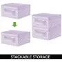 mDesign Soft Stackable Fabric Closet Storage Organizer Holder Boxes - Clear Window, Attached Lid, for Child/Kids Room, Nursery - Polka Dot Print - 4 Pack - Wisteria/Light Purple mDesign Soft Stackable Fabric Closet Storage Organizer Holder Boxes - Clear Window, Attached Lid, for Child/Kids Room, Nursery - Polka Dot Print - 4 Pack - Wisteria/Light Purple