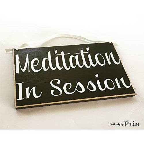 10x8 Meditation In Session (Choose Color) Custom Yoga Om Namaste Wood Do Not Disturb Shhh Wall Door Hanger Wood Sign