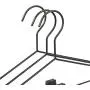 Metal Wire Clothes Hangers Adjustable Clips, Non Slip Space Saving Multifunction for Pants Sweater Jackets Shirts Scarfs Sling Clothes-Black 20-Pack
