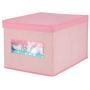 mDesign Decorative Soft Stackable Fabric Closet Storage Organizer Holder Boxes - Clear Window, Attached Lid, for Child/Kids Room, Nursery - Large, Collapsible Foldable - Herringbone Print, 2 Pack - Pink mDesign Decorative Soft Stackable Fabric Closet Storage Organizer Holder Boxes - Clear Window, Attached Lid, for Child/Kids Room, Nursery - Large, Collapsible Foldable - Herringbone Print, 2 Pack - Pink