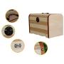 Willcomes Wooden Money Storage Boxes Treasure Chest Piggy Bank Handmade Jewelry Organizer With Lock and Two Keys