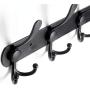 Wall Mount Coat Rack Hooks Hanger, Heavy Duty Stainless Steel Hat Clothes Holder Metal Rail 4 Tri Hanger for Entryway Bathroom Closet Room, Black