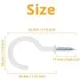 MJIYA 12 PCS Vinyl Coated Ceiling Hooks Question Mark Shape Hook Heavy Duty Screw Cup Hook for Bathroom Kitchen Wall Ceiling Hanging (White1, 1-1/2 Inch) MJIYA 12 PCS Vinyl Coated Ceiling Hooks Question Mark Shape Hook Heavy Duty Screw Cup Hook for Bathroom Kitchen Wall Ceiling Hanging (White1, 1-1/2 Inch)