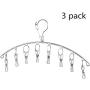 Iddefee Clothes Hanger 3 Pack Hanging Drying Rack Laundry Drip Hanger Stainless Steel Sturdy Racks for Socks Baby Clothes Bras Towel Pants Hangers (Color : Silver, Size : 40x9cm)