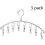 Clothes Hangers Set, 3 Pack Hanging Drying Rack Laundry Drip Hanger Stainless Steel Sturdy Racks For Socks Baby Clothes Bras Towel Closet Clothing Organiser ( Color : Silver , Size : 40x9cm )