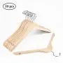 Cocomaya 17.5 Inch Unfinished Natural Wooden Eco Hanger Coats Clothes Dress Shirts Hanger with 360 Swivel Hook, Pack of 10