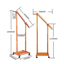 Angels home Coat Stand Clothes Stand Hat Coat Rack Floor Hanger Hall Clothes Tree Floor Organiser Hanger Hooks Shelf Hat Storage Rack Wooden (Color : Brown)