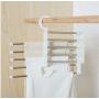 Modern 5-in-1 Portable Multi-Function Stainless Steel Pants Pants Hanger 5pcs Random Color Hanger Clothes Black and White Hangers