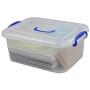 Eagrye 9 Quart Plastic Storage Latch Box, Clear Storage Bin Organizer with Handle, Set of 2