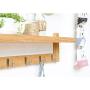 XMZFQ Coat Hook Rack Heavy Duty Wall Mounted Hanger Clothes Hook Entryway Bamboo Decorative Wall Hooks for Jackets Hats Robes Towels Keys,C,4Hooks