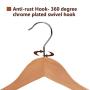 JS HANGER Gugertree Wooden Extra-Wide Shoulder Suit Hangers, Wood Coat Hangers Pant Hangers, Natural Finish, 6-Pack