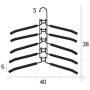 2pcs 5 in 1 Multi-Layer Clothes Hangers Space-Saving Multiple Non-Slip Hanger for Wardrobe
