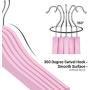 SONGMICS 20-Pack Solid Wood Hangers, Coat Hangers with Shoulder Notches, Trousers Bar, 360° Swivel Hook, Non-Slip for Jackets, Shirts, Dresses, Pink UCRW02PK