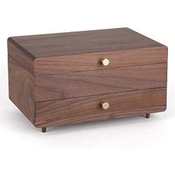 CHOSIN Walnut Wooden Jewelry Boxes Jewels Armoire Jewelry Storage Case Organizer Boxes Collects Ring Necklace Earring Watch Bracelet Ear Stud Souvenir