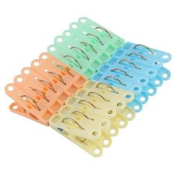 Mokylor 20Pcs Convenient Plastic Laundry Clothes Pins Hangers Spring Clamp Clips Sock Clips