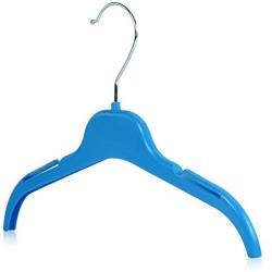 HANGERWORLD 20 Blue 11.8inch Plastic Kids Coat Clothes Garment Baby Toddler Top Hangers with Metal Hook