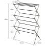 Foldable Clothing Drying Rack,SIN+MON 3-Tier Folding Anti-Rust Compact Stainless Steel Clothes Rack Super Quality Clothes Drying Stand Laundry Hanger Extendable Clothes Dryer[Ship from USA] (Silver)